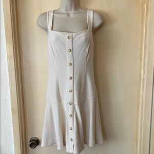 Maeve  for Anthropologie Ivory Button-Front Mini Dress size MP